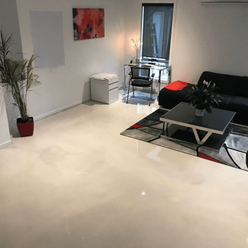 Metallic on sale concrete floor
