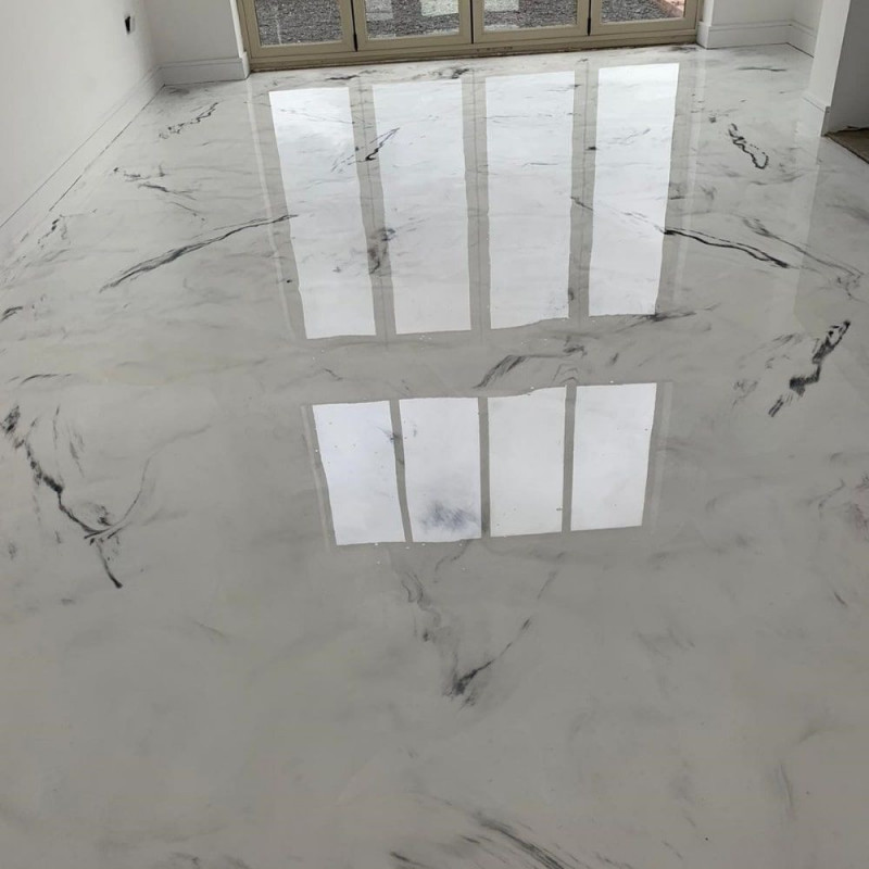 Metallic Epoxy Flooring Kit - SATIN GRAY & PEARL WHITE